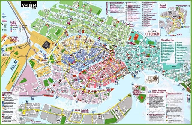 Plan des routes de Venice
