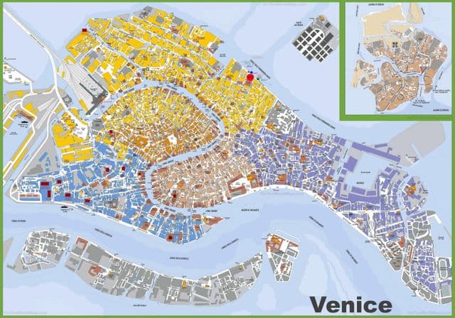 Plan des rues de Venice